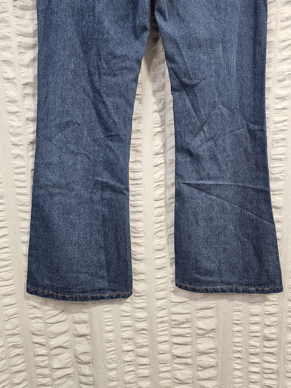 Dark Blue High Rise Boho Button-Front Flare Jeans With Button Details - Picture 10 of 15